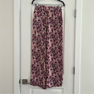 Pink Floral Wide Leg Pants